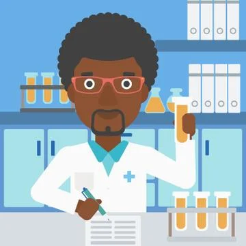 Laboratory assistant working Stockillustratie