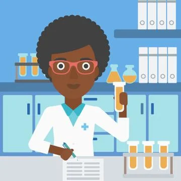 Laboratory assistant working Stockillustratie