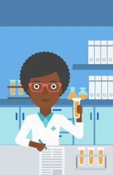 Laboratory assistant working Stockillustratie
