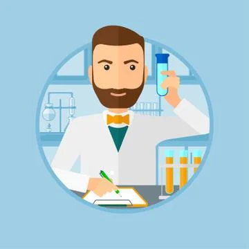 Laboratory assistant working. Stock Illustration