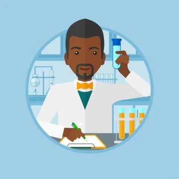 Laboratory assistant working vector illustration Illustrazione stock