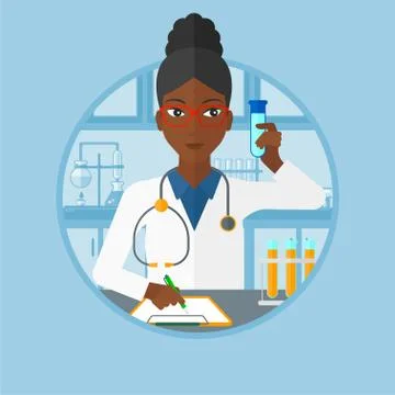 Laboratory assistant working vector illustration Illustrazione stock