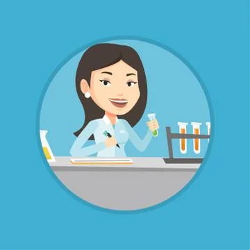 Laboratory assistant working vector illustration Illustrazione stock