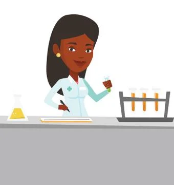 Laboratory assistant working vector illustration Illustrazione stock
