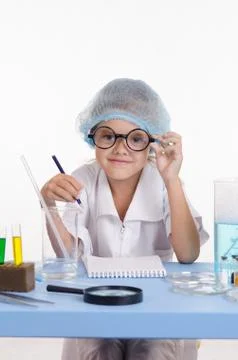 Laboratory assistant in the workplace Stock Photos