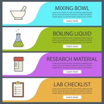 Laboratory banner templates set Stock Illustration