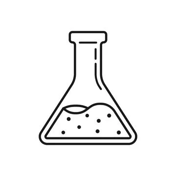 Laboratory beaker icon in flat style. Flask with liquid vector illustration.. Stock Illustration