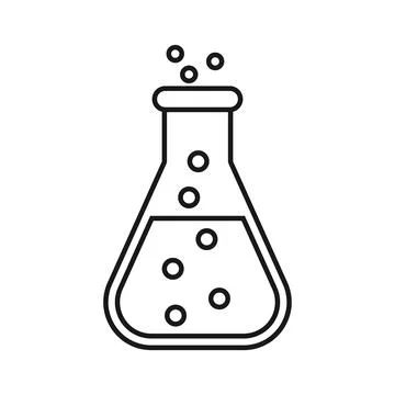 Laboratory beaker icon in flat style. Flask with liquid vector illustration.. Stock Illustration