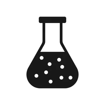 Laboratory beaker icon in flat style. Flask with liquid vector illustration.. Stock Illustration