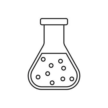 Laboratory beaker icon in flat style. Flask with liquid vector illustration.. Stock Illustration