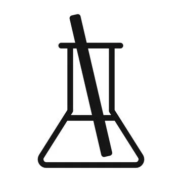 Laboratory beaker icon mark in filled style Stock Illustration