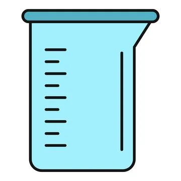 Laboratory beaker measuring volume icon illustration Illustration