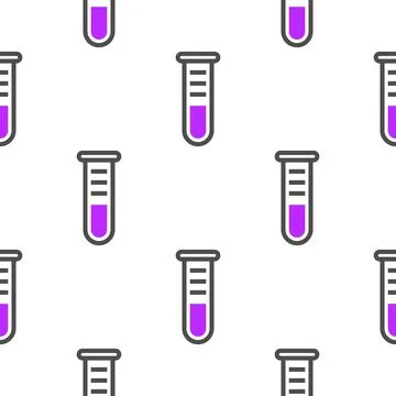 Laboratory beaker seamless pattern science, chemistry medical background Stock Illustration