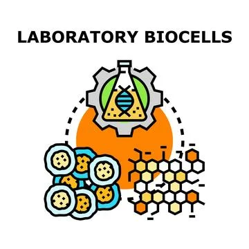 Laboratory biocells developing genetic and biological research Stock Illustration