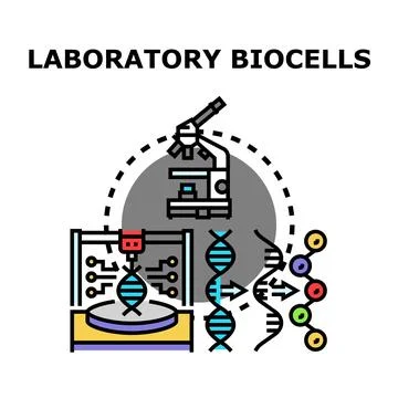 Laboratory biocells development technology and genetic research Stock Illustration