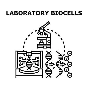 Laboratory biocells development technology and genetic research Stock Illustration