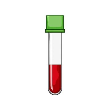 Laboratory blood test vial cartoon vector illustration Stock Illustration
