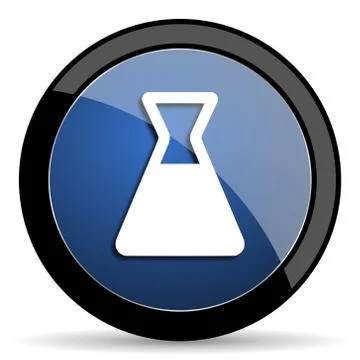 Laboratory blue circle glossy web icon on white background, round button for  Stock Illustration