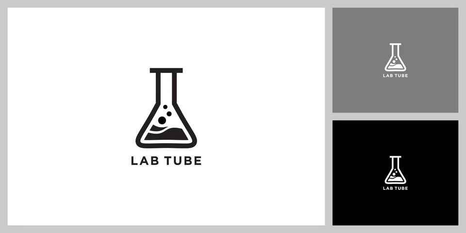 Laboratory bottle logo design template Stock Illustration