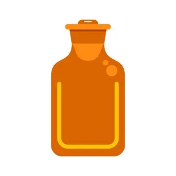Laboratory bottle with stopper for chemical experiments Stock Illustration