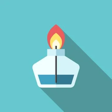 Laboratory burner, long shadow Stock Illustration