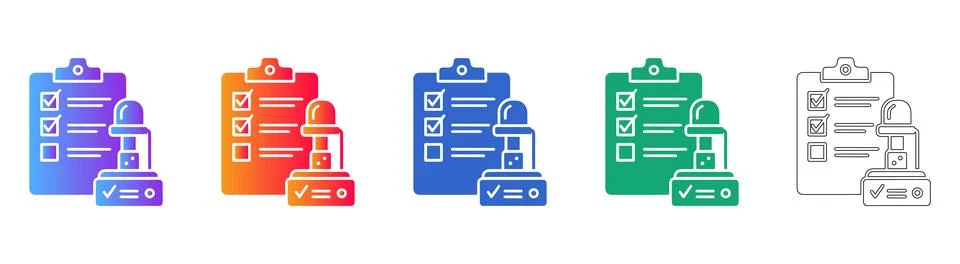 Laboratory Checklist and Microscope Icons Stock Illustration