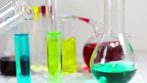 Laboratory chemical liquid elements and research diagnoses, instruments and o Stock Footage 150719551