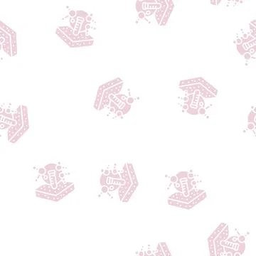 Laboratory chemical soil testing glyph seamless pattern Illustrazione stock