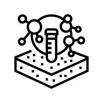 Laboratory chemical soil testing line icon vector illustration Illustrazione stock