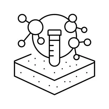 Laboratory chemical soil testing line icon vector illustration Illustrazione stock