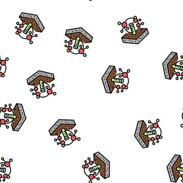 Laboratory chemical soil testing vector seamless pattern Illustrazione stock
