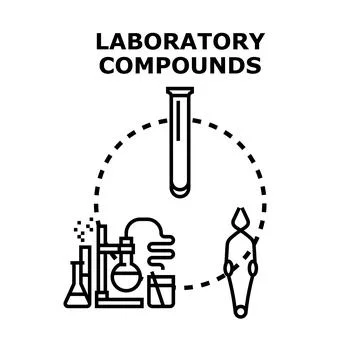 Laboratory compounds research and scientific experiment concept Stock Illustration