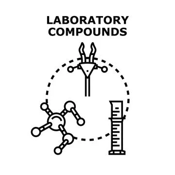 Laboratory compounds researching and science concept Stock Illustration