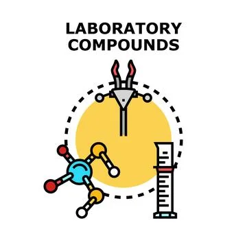 Laboratory compounds researching and science concept Stock Illustration