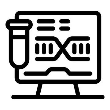 Laboratory computer showing dna structure analysis results 스톡 일러스트