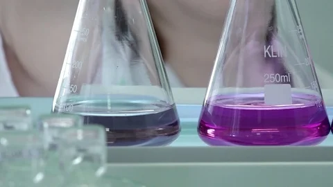 Laboratory, cones, reagents Stock Footage 75403737