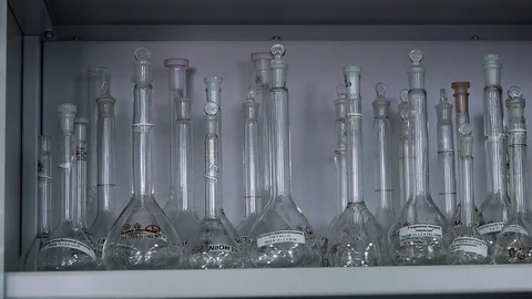 Laboratory, cones, reagents Stock Footage 75403865