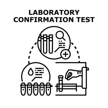 Laboratory confirmation process test sample analyzing research Illustrazione stock