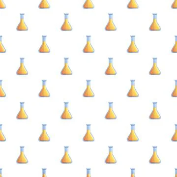 Laboratory conical flasks seamless pattern for chemistry research Stock Illustration