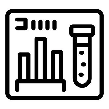 Laboratory data analysis displaying growing statistics results Stock Illustration