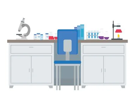 Laboratory desk with tools vector design Illustrazione stock