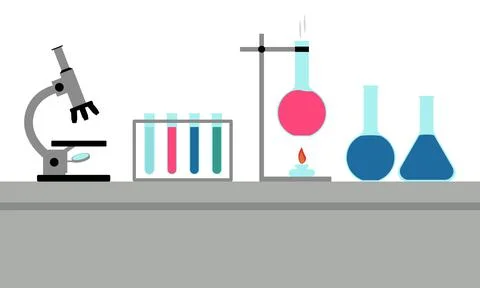 A laboratory for the development of a new drug. Stock Illustration