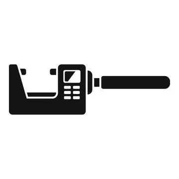 Laboratory digital micrometer icon simple vector. Number scale precise Stock Illustration