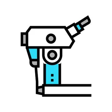 Laboratory digital microscope color icon vector illustration Illustrazione stock