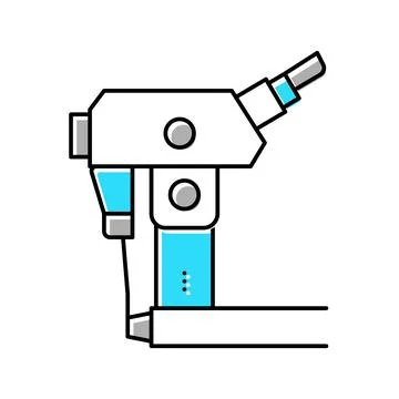 Laboratory digital microscope color icon vector illustration Illustrazione stock