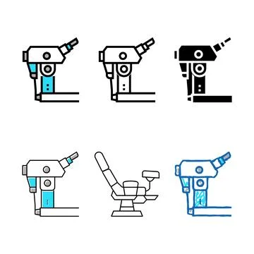Laboratory digital microscope color icon vector diversity Stock Illustration