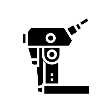 Laboratory digital microscope glyph icon vector illustration Stock Illustration