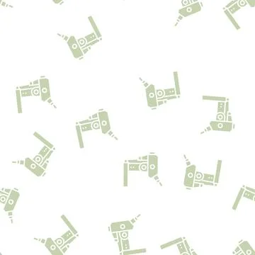 Laboratory digital microscope glyph seamless pattern Stock Illustration