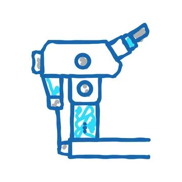 Laboratory digital microscope icon doodle illustration イラスト素材