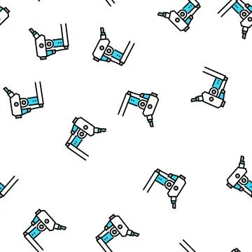 Laboratory digital microscope vector seamless pattern Stock Illustration